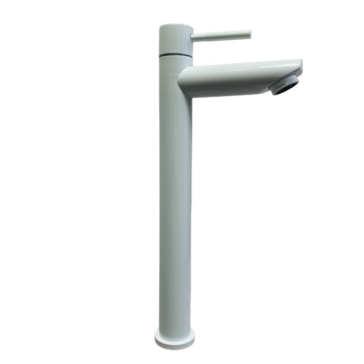 [10960] GRIFERIA PARA LAVAMANOS MONOMANDO CUELLO ALTO DELGADO BLANCO GRIVEN