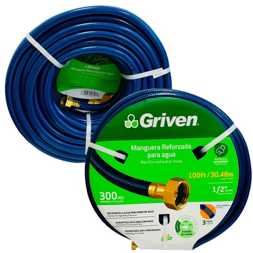 [10977] MANGUERA 1/2" DE JARDINERIA REFORZADA 30.48 METROS GRIVEN