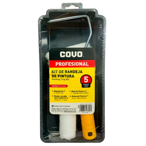 [10988] KIT DE BANDEJA PARA PINTURA 5 PIEZAS PROFESIONAL COVO