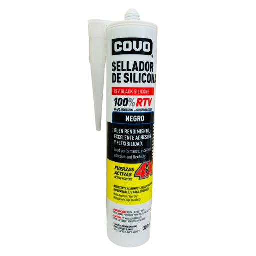 [11013] SELLADOR DE SILICONA RTV NEGRO 300ML COVO