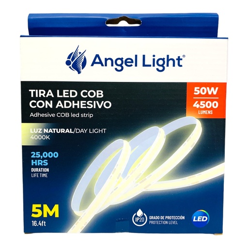 [11028] TIRA DE LUZ LED CONTINUA CON ADHESIVO LUZ NATURAL 4000K 50W 5 METROS ANGEL LIGHT
