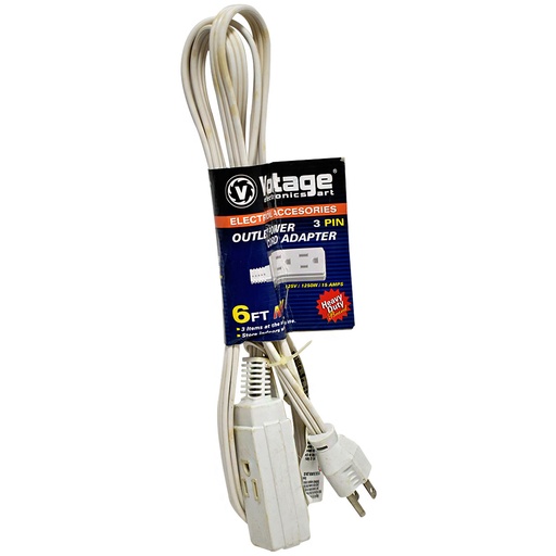 [2102] EXTENSION ELECTRICA 6FT 3 TOMAS VOLTAGE