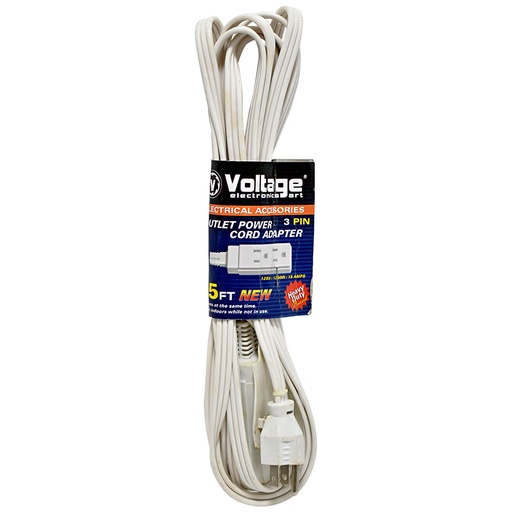 [2105] EXTENSION ELECTRICA 15FT 3 TOMAS VOLTAGE