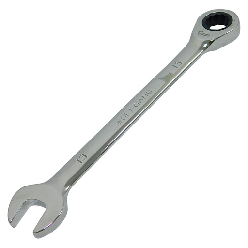 [2466] LLAVE COMBINADA 13MM CON RATCHET FIJO WOLFGANG