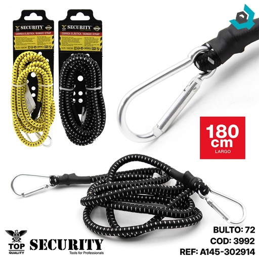 [3992] CUERDA ELASTICA CON GANCHOS SECURITY