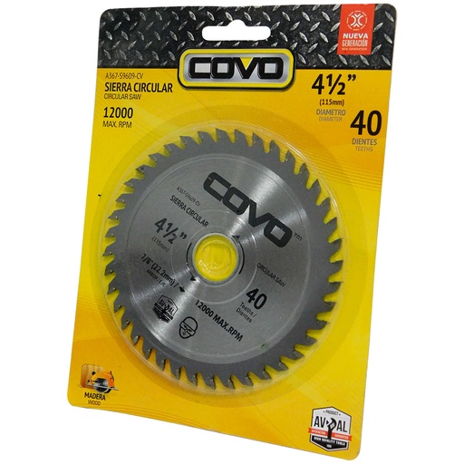 [4429] DISCO DE SIERRA 4 1/2" PARA MADERA COVO