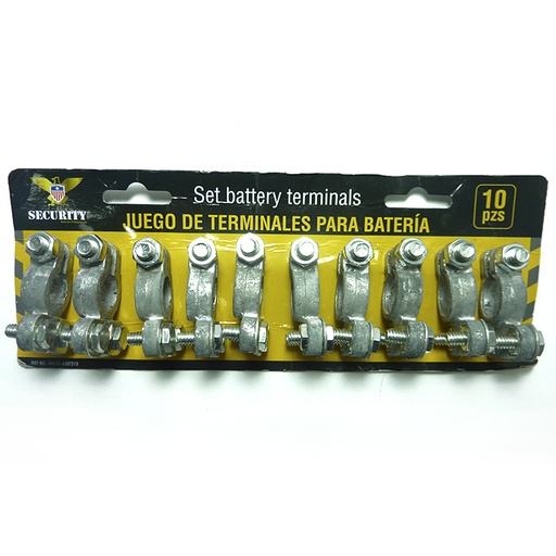 [6319] SET DE BORNES PARA BATERIAS 10 PIEZAS SECURITY
