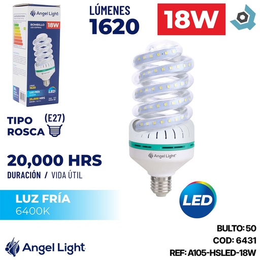 [6431] BOMBILLOS LED ESPIRAL 18W ANGEL LIGHT