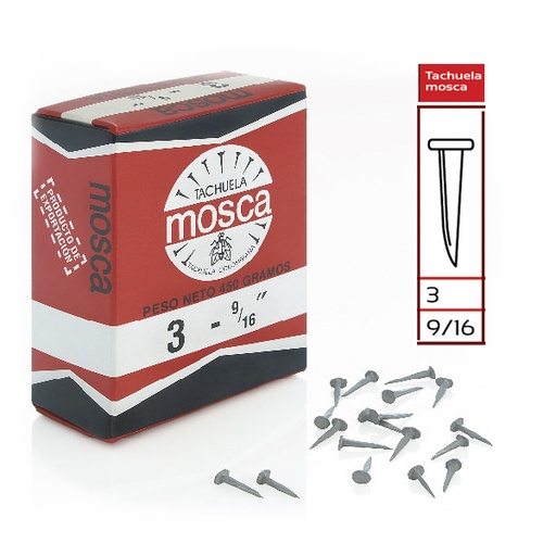[6472] TACHUELA MOSCA 3- 9/16" MEJIA (50X450GRS)
