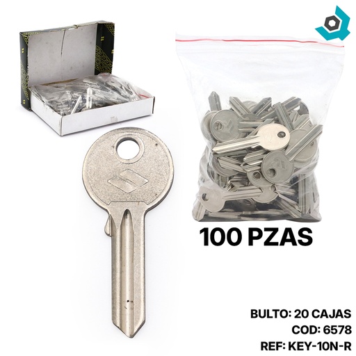 [6578] COPIA DE LLAVE DERECHA 100 PZAS
