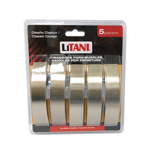 [6745] JUEGO DE TIRADORES 5PZAS 96MM LITANI