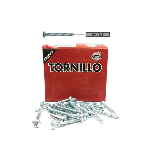 [6799] TORNILLO LAMINADO CABEZA PAN 10X1 1/2 MEJIA (16X250)