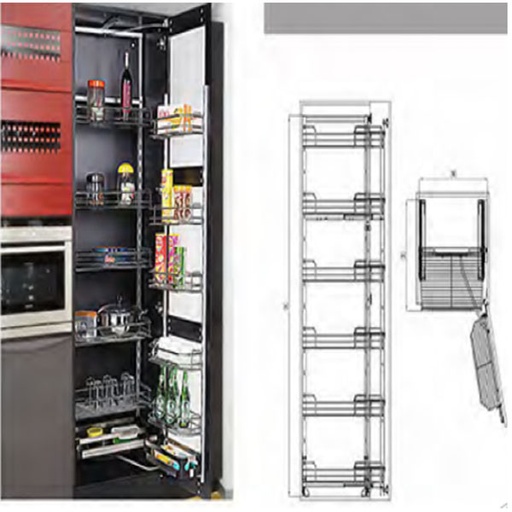 [6969] HERRAJE CESTA CON BRAZO GIRATORIA DE 5 NIVELES