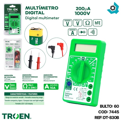 [7445] PROBADOR DE VOLTAJE DIGITAL TROEN