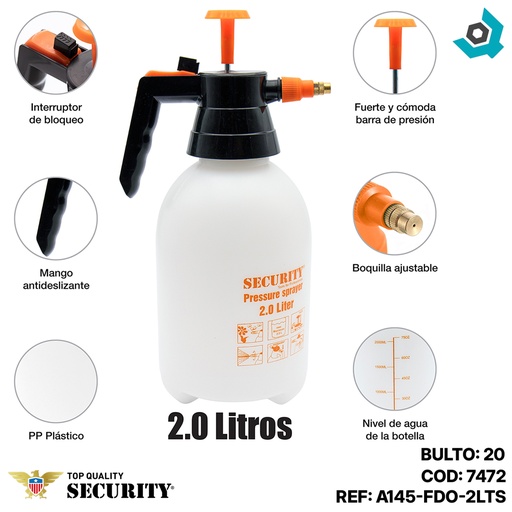 [7472] BOTELLA PLASTICA PARA ATOMIZAR 2L SECURITY