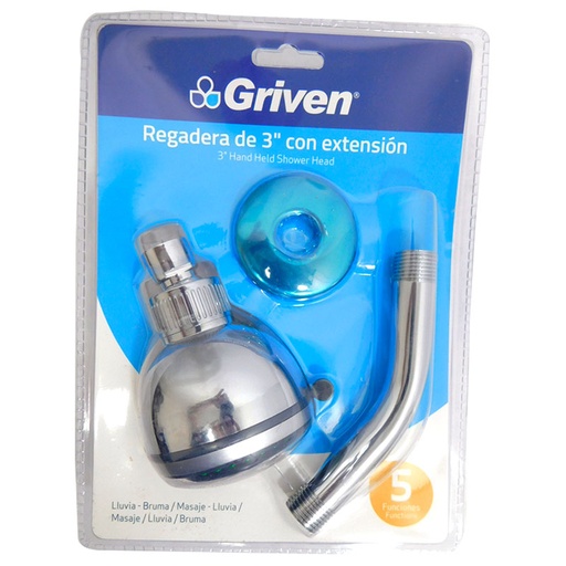[7484] REGADERA PARA BANO 3" CON EXTENSION GRIVEN