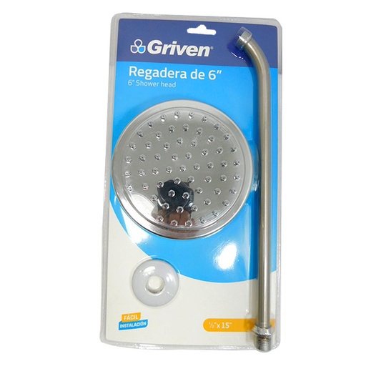[7485] REGADERA PARA BANO 6" CON EXTENSION GRIVEN