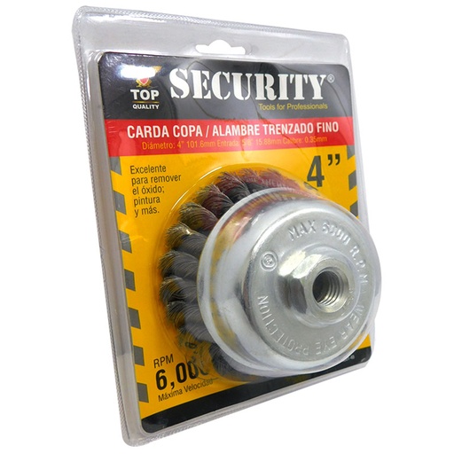 [7494] DISCO CEPILLO DE COPA DE ALAMBRE 4" SECURITY