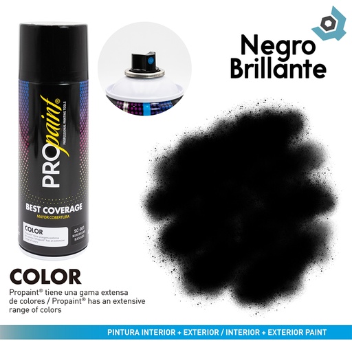 [7601] PINTURA EN SPRAY NEGRO BRILLANTE PRO PAINT