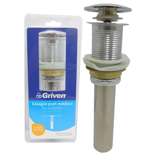 [7615] DESAGUE PARA LAVAMANOS 1 1/4" X 21CM PUSH GRANDE GRIVEN