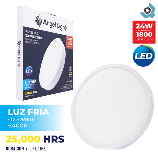 [7662] LAMPARA LED SUPERFICIAL REDONDA 24W 11.5" LUZ BLANCA ANGEL LIGHT