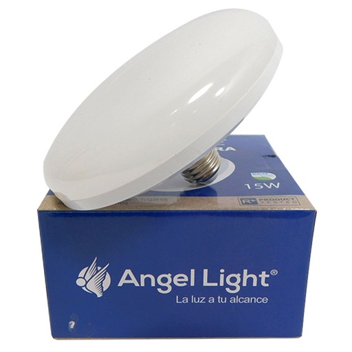 [7664] LAMPARA LED REDONDA 15W CON ROSCA E27 ANGEL LIGHT