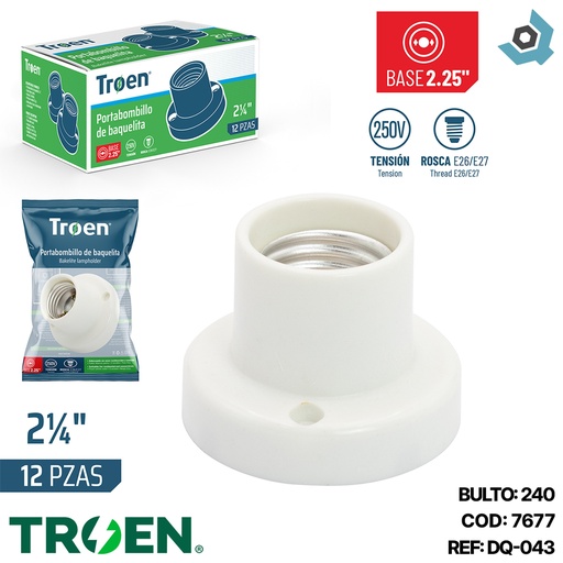 [7677] SOCATE PARA BOMBILLOS 2.25" DQ-043 TROEN