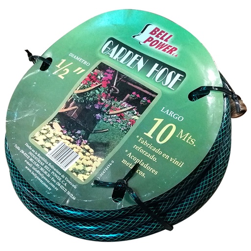 [7726] MANGUERA 1/2" X 10MTS CONEXION BRONCE BELL POWER