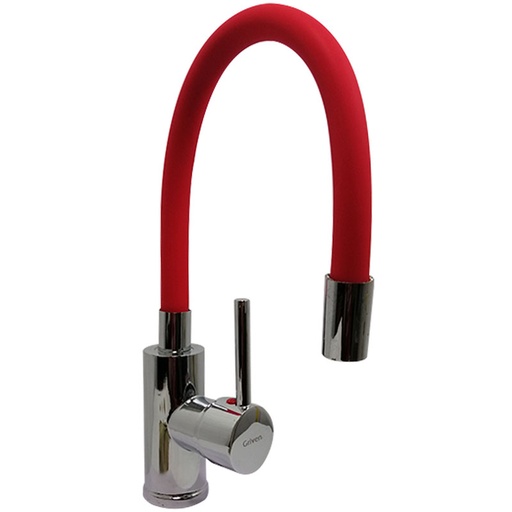 [7735] GRIFERIA PARA FREGADERO MONOMANDO FLEXIBLE ROJO GRIVEN
