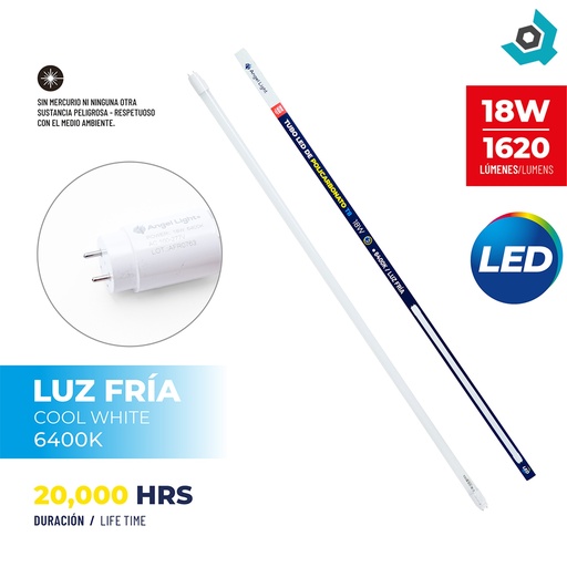 [7759] LAMPARA LED 18W DE TUBO 1.2 METROS ANGEL LIGHT