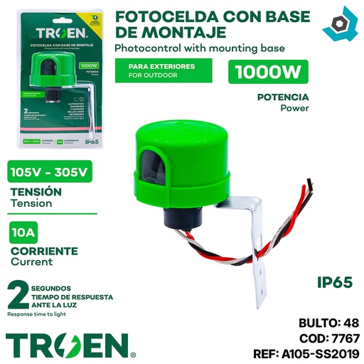 [7767] FOTOCELDA MULTIVOLTAJE 120V/277V TROEN