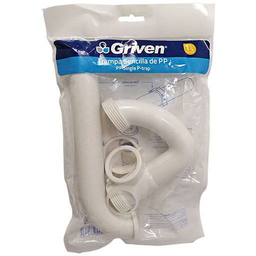 [7800] SIFON PARA LAVAMANOS 1 1/4" SENCILLO PVC GRIVEN